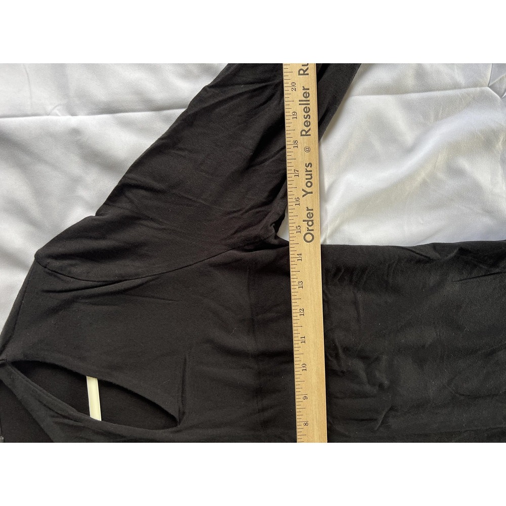 Krisa Shirt Womens XL Black Long Sleeve Cutout Asymmetrical Neck Made USA K-1951 - Picture 7 of 11